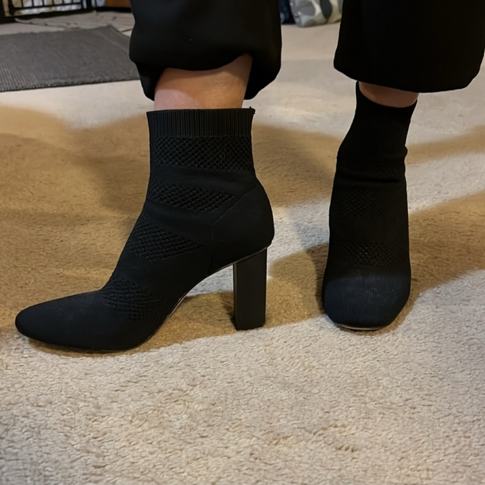 Zara Women Sock Heel Botties Black Size 37/6.5